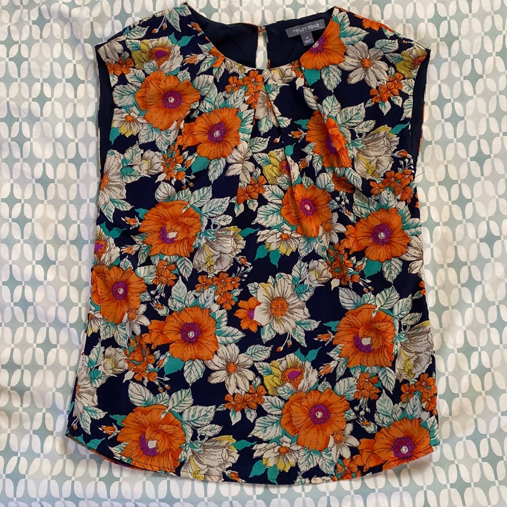 Poly Printed Sleeveless Blouse